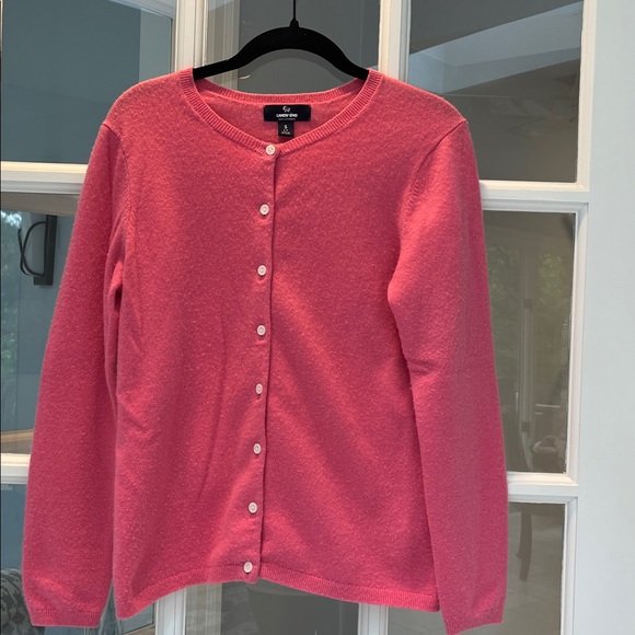 Lands’ End Pink Cashmere Cardigan Size S - Picture 1 of 3